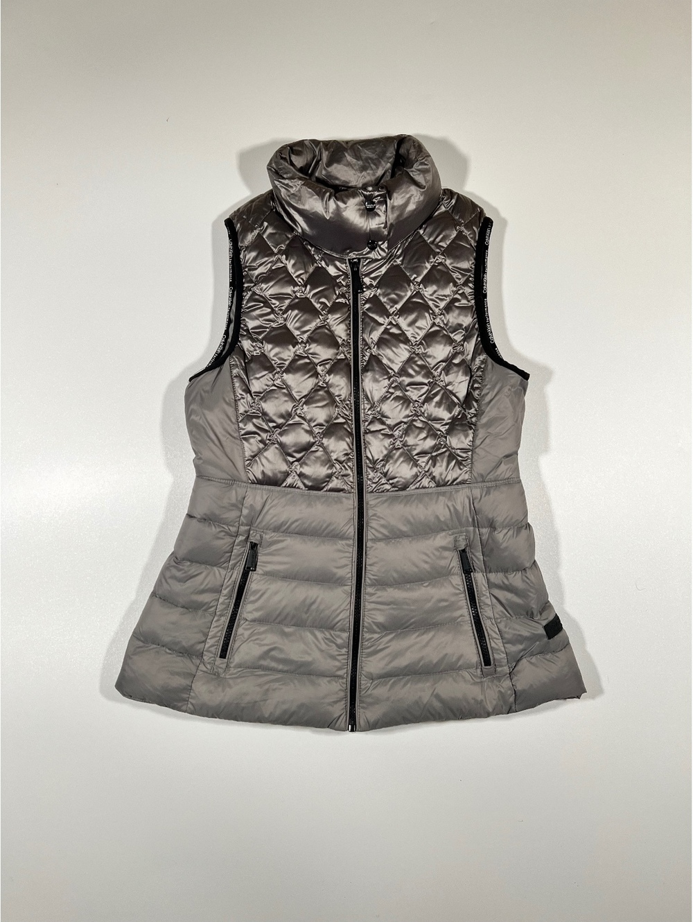 Calvin Klein Performance Gray Quilted Puffer Vest Womens